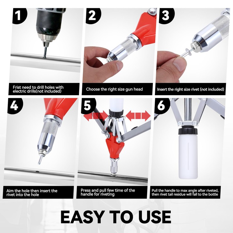 Auto Dynasty 21" Hand Riveter Rivet Nut Tool Set with