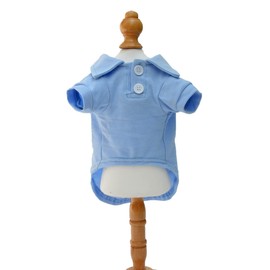 lovelonglong Basic Dog Polo Shirts Premium Cotton, Polo T-Shirts for Large Medium Small Dogs with a Two-Button Collar Blank Color Sky Blue L