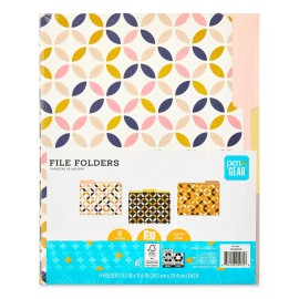 Pen + Gear 3-Tab File Folders 9.5" x 11.6" 9 Folders Total