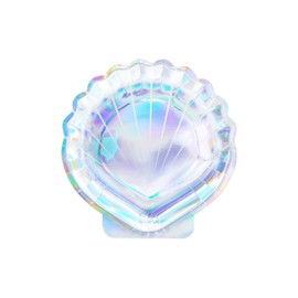 wYw 6 Premium Seashell Paper Plates - Mermaid Party Collection, 18 cm