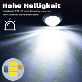 LeKaufen 3/4" Auto Runde LED Seitenleuchten 10 Stück 1,9cm Positionsleuchten Seitenmarkierungsleuchten 12V 24V Kontrollleuchte Begrenzungsleuchten für Lastwagen Anhänger Wohnmobile Wohnwagen (weiß)