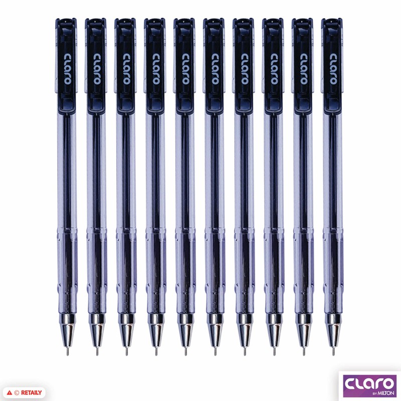 CLARO Technik Ballpoint Pens, BLACK, Fine Point (0.7mm), Pack of