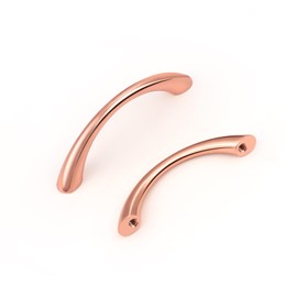 KNOBWELL 15 Pack Solid Cabinet Pulls Rose Gold Kitchen Cabinet Handles Zinc Alloy Drawer Pulls, 2-1/2" Hole Center