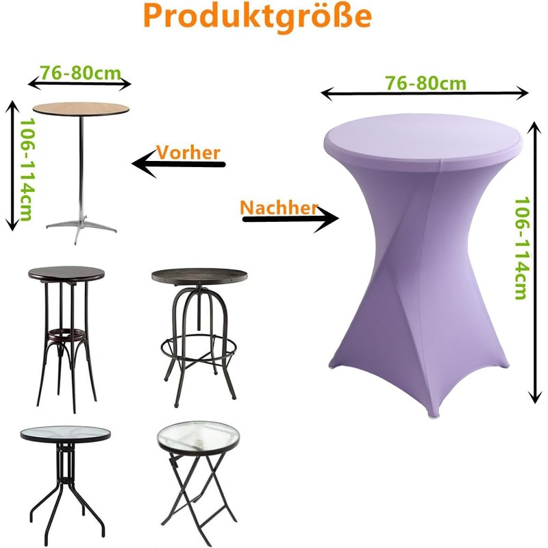 iEventStar Stella Stretch High Table Cover for Bistro Table, Elegant
