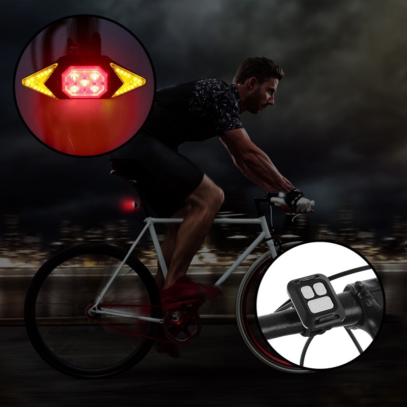 Bike Tail Turn Signal Light Safety Warning Bike Brake Rear