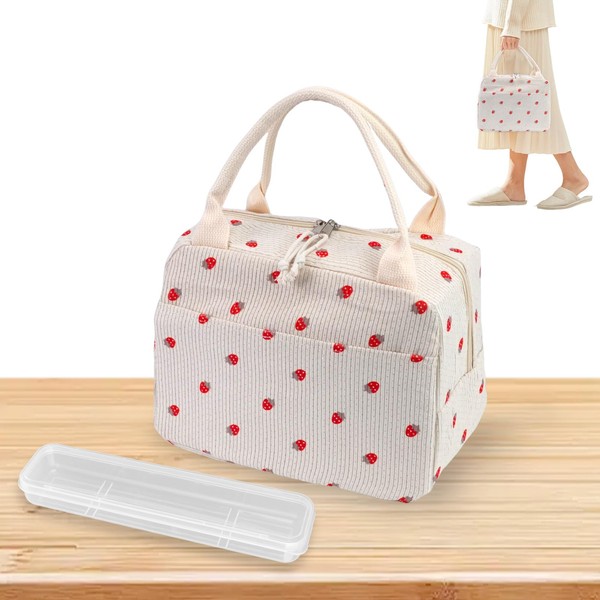 BZUEPRS Lunch Bag with Cutlery Case, 9.5 L Insulated Leakproof