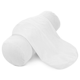 2PCS Neck Roll Pillowcases, 17x4 Inch Round Pillow Covers Cervical Neck Roll Pillow Cover Round Necks Pillows Cover Cylindrical Pillows Covers with Zipper for Home Decor (White)