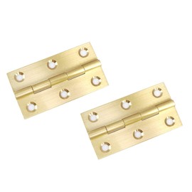 Mcredy 2 Pcs Cabinet Hinges 2.5" Extruded Solid Brass Interior Door Butt Hinge Heavy Duty Satin Nickel for Cabinet Closet Wood Box