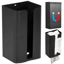 AYO Magnetic Tissue Case, Tissue Box, Magnetic Paper Holder, Stylish, Wall Hanging, Can Be Cut with One Hand, Kitchen, Kitchen, Bath, Washstand, Storage (Black)