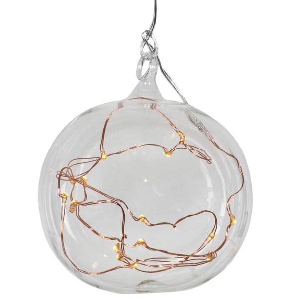 Lumix® LED kabellose Christbaumkugel Light Ball M Klar 8cm mundgeblasenes