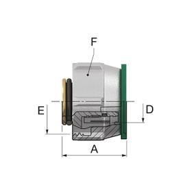 Simplex Compression Fitting Set A3, Connection Set, Compression Fitting Set, Plastic Clamping Ring and Nozzle, O-Ring Seal on the Nozzle, with Fixed Stop, 16 x 2 F11405