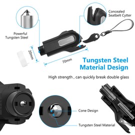 URAQT Car Window Breaker, Portable Glass Breaker Seatbelt Cutter, Keyring Emergency Escape Tool Vehicle Safety Glass Hammer, Car Escape Tool for Land and Underwater