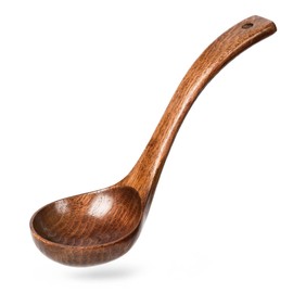 Hefild Wooden Soup Ladle, 10.8" Handle, 3.0 fl oz Large Scoop Utensil for Serving & Cooking, Hardwood Wooden Ladle – Wood Spoon for Soup Natural and Sustainable