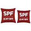 SPF Is My BFF Dermatology Dermatologist Sunscreen Skincare Throw Pillow,