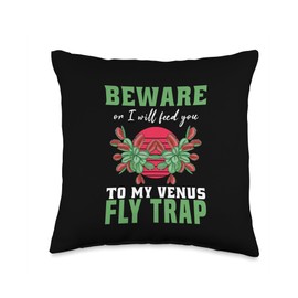 Venus Fly Trap Plants Live Plant Terrarium Venus Fly Traps Throw Pillow