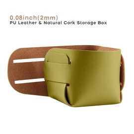 HOMIEAZICOZI Cork Leather Desk Organizer - 2-Pack Stylish Storage