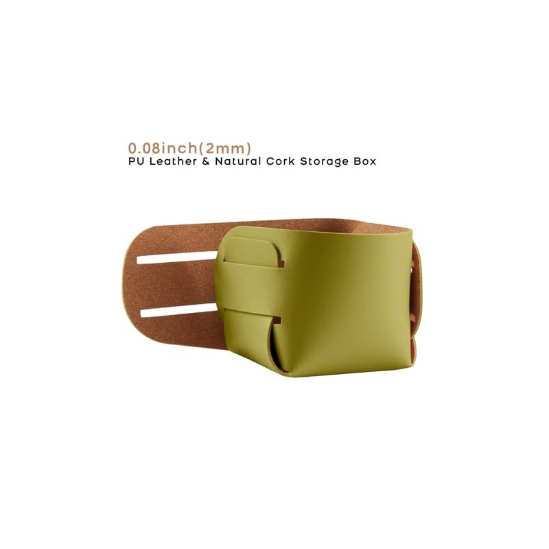 HOMIEAZICOZI Cork Leather Desk Organizer - 2-Pack Stylish Storage