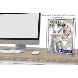 6 Pack Countertop Sign Holder 8.5"W x 11"H with Hardware for Sales Promotions and Discount Details in Retail Stores and Shopping Centers Clear Acrylic by Marketing Holders