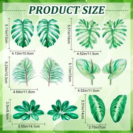 CREATCABIN 12Pcs Palm Leaf Screen Decals Window Clings Anti Collision Bird Alert Green Stickers Decor Floor Magnets Waterproof for Refrigerator Door Nursery Classroom Home Party