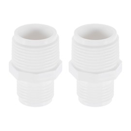 QUARKZMAN Pack of 2 Garden Hose Adapter, Male 1 Inch NPT x 3/4 Inch GHT Garden Hose Connector Male Plastic Connector for Tank and Pool Pump Hoses, White