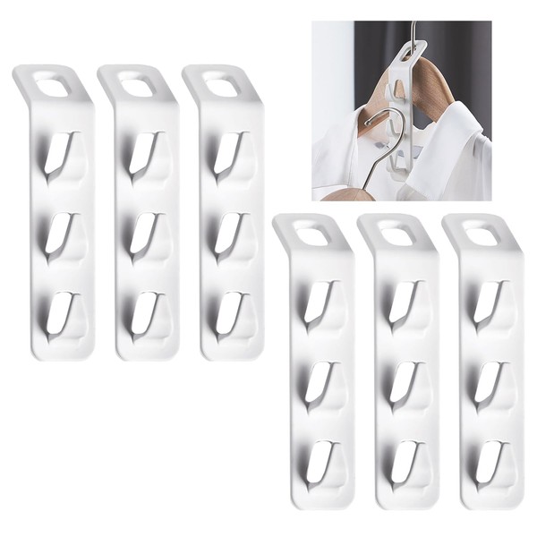 6 Clothes Hanger Connecting Hooks, Stackable Hanger Clips, Wardrobe Clothes