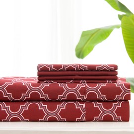 Stoneberry Home Geometric Microfiber 6-Piece Sheet Set, Soft Mircrofiber Fabric