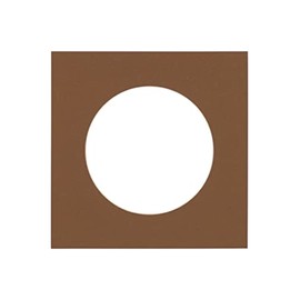 CountryArtHouse Aged Oak Brown Acid Free 16x16 Circle Picture Frame Mat with White Core Bevel Cut for 5x5 Pictures - Fits 16x16 Frame - Pack of 1 Matboard Show Kit with Acid Free Backing & Clear Bag