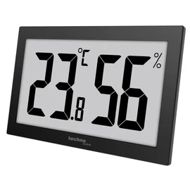 Technoline WS9465 Office Thermometer, Hygrometer, Temperature and Humidity Monitoring, Very Easy to Read Display, Black, with Jumbo LCD for Office, Hotel Foyer
