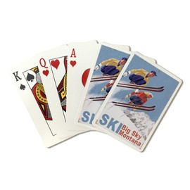 Lantern Press Big Sky Montana, Vintage Skiers (52 Playing Cards, Poker Size Card Deck with Jokers)