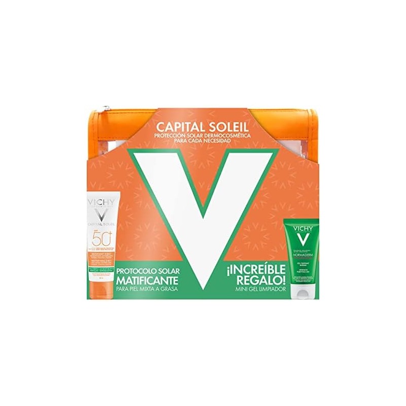 KIT CAPITAL SOLEIL PROTECCIÓN SOLAR ROSTRO MATIFICANTE+GEL LIMPIADOR VERANO 23