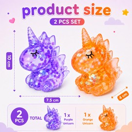 CLPKLQ 2 PCS Unicorn Squishy, Squishy Set, Glitter Decorated Stylish Ornament, Indoor Space Decor And Daily Leisure Entertainment Use