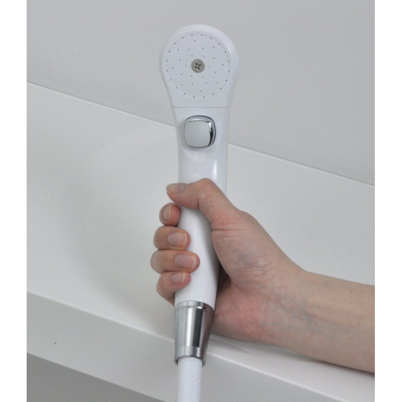 Kakudai Bath Stop Shower Head, White, 356-802-W