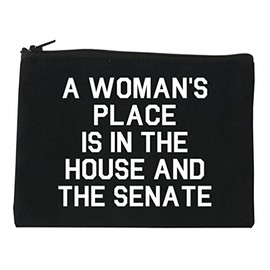 A Womans Place Is In The House And The Senate Cosmetic Makeup Bag Black Small
