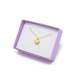 Collar de Corazón Liso en Chapa de Oro de 22K para Dama, Regalo para Pareja