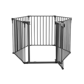 Little Chicks Oxford 3-in-1 Play Yard - Wide Barrier Baby Gate - 6 Panel Fireplace Guard Fence - Model CK038