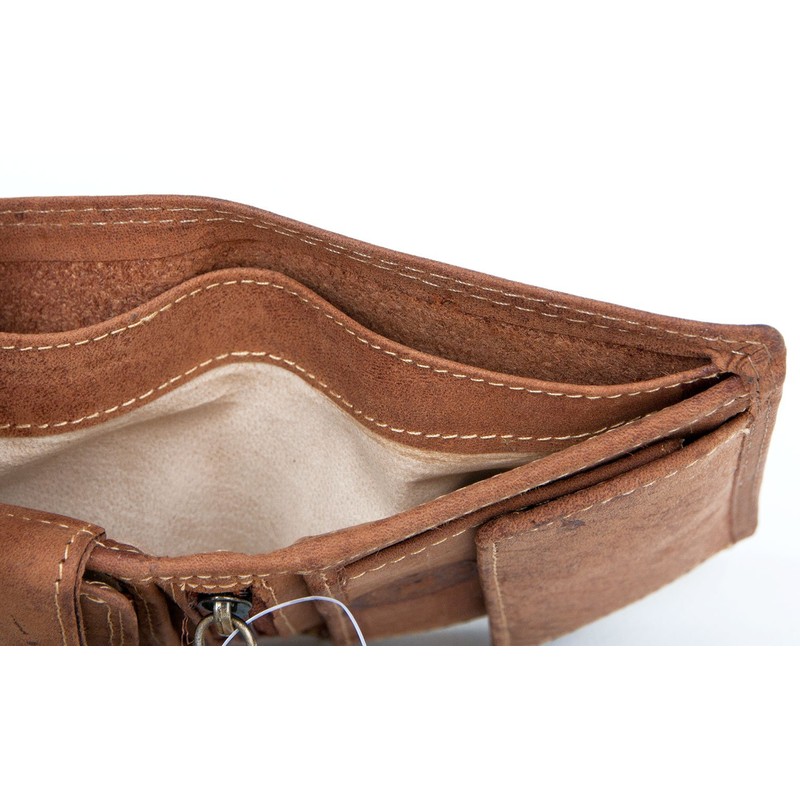 Small Trifold Vertical Designed Genuine Leather Pocket Size Wallet Wild,