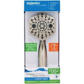 Shower Head Oxygenics 7 Spray Handheld PowerSelect Nickel Finish