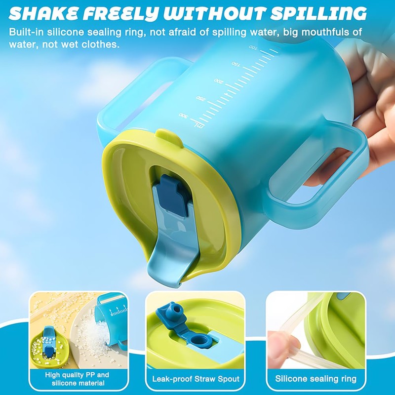 HOVCEH 2 PCS Elderly Spill Proof Cups, 280 ml Unspillable