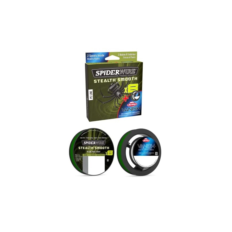 SpiderWire 8 Braid & Fluorocarbon Duo Spool System, Fishing Line,