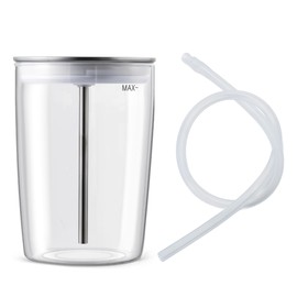 Glass Milk Container for Jura Espresso Coffee Machine Z8,Z6,J6,S8, S80, E8,GIGA X8cG2/X8G2/X3cG2/X3G2/5,X8,X10,WE8,W3,X7,ENA 8,Micro 90,E6,D6,16.9oz jug