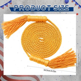 SATINIOR 216 Total Inches Gold Tassels, Gold Braided Cord Tassel for Graduation Cords, Parade Banner, Flag, Indoor Flagpole Display Independence Day Decorations, American Flag Decor for 4th of July