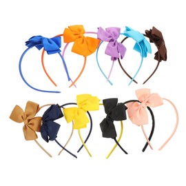 LIFKOME 10pcs Bow Headband Clips Babies Stickers Headband Bow Black Headbands for Bows for Room Headbands for Bow Knot Hairband Polyester Ribbed Belt