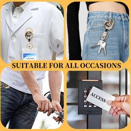 Heavy Duty Golden Retractable ID Badge Reel with 360 Swivel Clip & Keychain - Durable Nylon Rope, Cute Badge Holder for Nurse Doctor Teacher Student Ideal for Office Work(Cute Dogs)