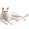 MOJO Cat Lying White Pet Farm Animal Model Toy Figure