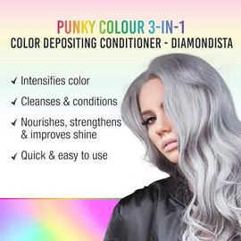 Punky Limpiador y Acondicionador para El Cabello Con Depósito de Color 3 En 1, 8.5 Onzas Líquidas (Diamondista)