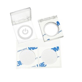 PC Power Button Cover Self-Adhesive - Power Switch Cover Rectangle with Stickers to Prevent Accidental Pressing for Computer, Light Pad, TV, Dishwasher, Wash Machine (2, Φ=0.87“)