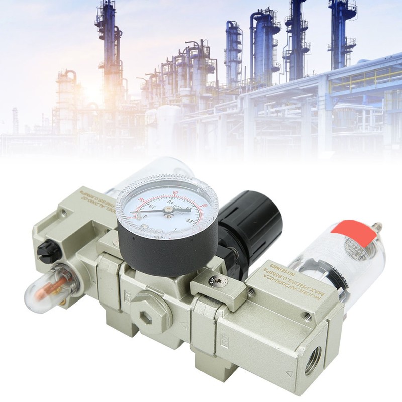 Air Oil Water Separator Triplet Automatic Drainage Pressure Regulator Aluminum