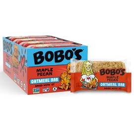 Bobo's Maple Pecan Oat Bars, Gluten Free, Non-GMO, Whole Grain Oats, Pack of 12 | Snack Bars | On-the-Go | Made with Simple Ingredients