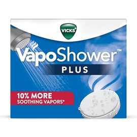 Vicks VapoShower PLUS, Shower Bomb Tablets, Soothing Vicks Vapors Steam Aromatherapy with Eucalyptus and Menthol, Contains Essential Oils, 12 Tablets