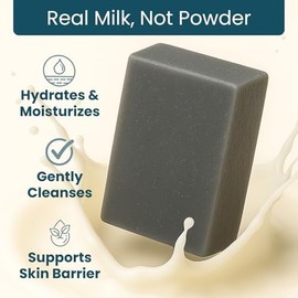 Barras de jabón de carbón, jabón de leche de cabra (3 barras de jabón para manos y cuerpo) - Suave, sin colorantes, jabón en barra de leche de cabra